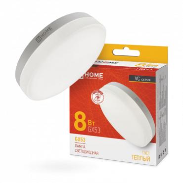 Лампа светодиодная LED-GX53-VC 8Вт таблетка 3000К тепл. бел. GX53 760лм 230В IN HOME 4690612020723