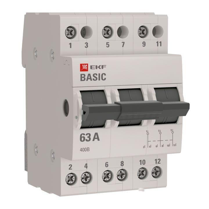 Переключатель трехпозиционный 3п 63А Basic EKF tps-3-63